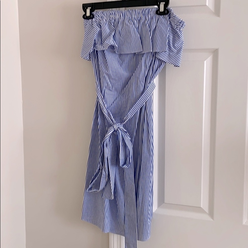 Micheal Kors blue and white striped dress